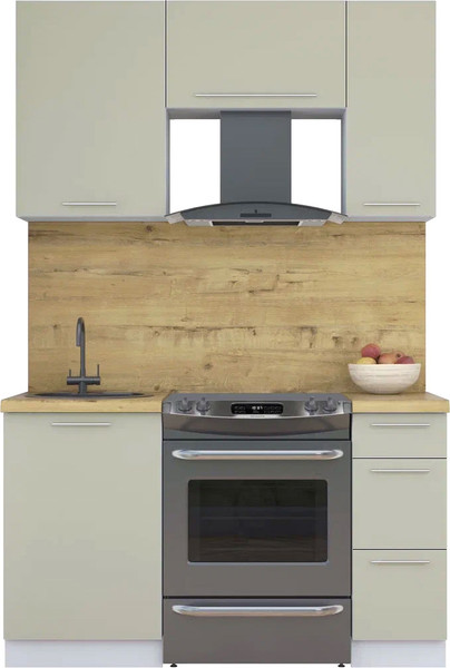 Изображение товара Кухонный гарнитур Интерлиния Мила Пластик 1.4 А (латте/латте/дуб бунратти)