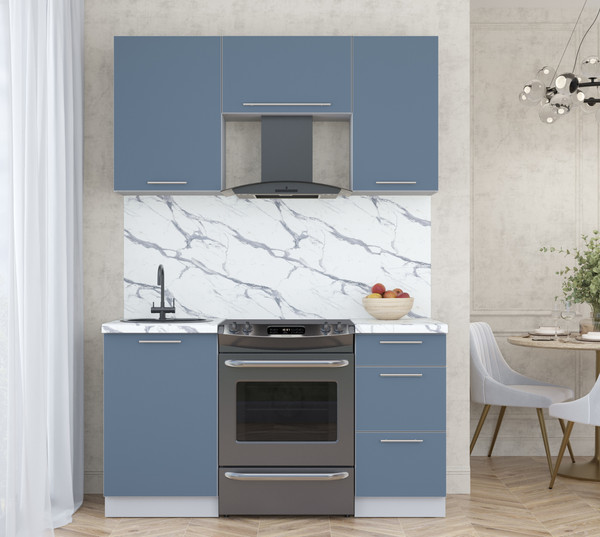 Изображение товара Кухонный гарнитур Интерлиния Мила Пластик 1.5 А (арктический/арктический/белый гранит)