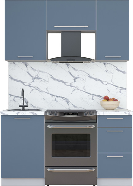 Изображение товара Кухонный гарнитур Интерлиния Мила Пластик 1.5 А (арктический/арктический/белый гранит)