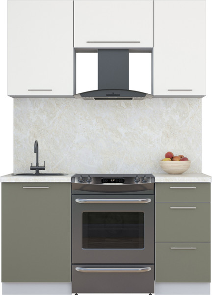 Изображение товара Кухонный гарнитур Интерлиния Мила Пластик 1.5 А (зефирный/кварцевый/опал светлый)