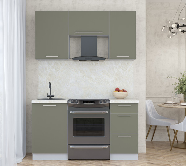 Изображение товара Кухонный гарнитур Интерлиния Мила Пластик 1.5 А (кварцевый/кварцевый/опал светлый)