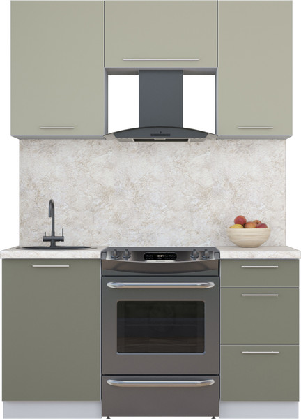 Изображение товара Кухонный гарнитур Интерлиния Мила Пластик 1.5 А (латте/кварцевый/опал светлый)