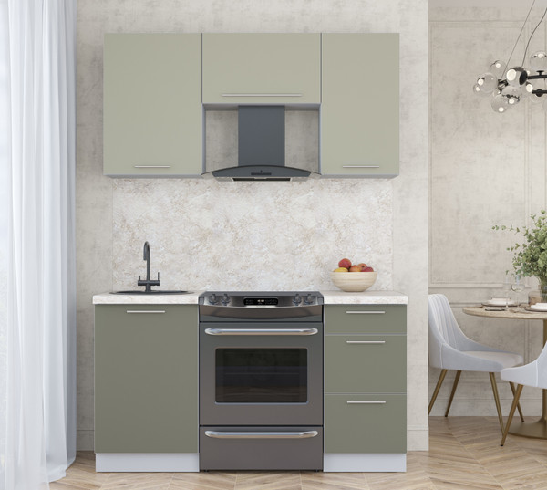 Изображение товара Кухонный гарнитур Интерлиния Мила Пластик 1.5 А (латте/кварцевый/опал светлый)