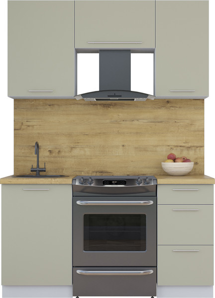 Изображение товара Кухонный гарнитур Интерлиния Мила Пластик 1.5 А (латте/латте/дуб бунратти)