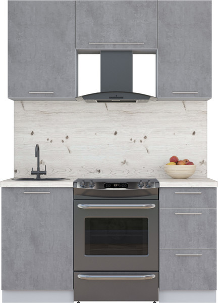 Изображение товара Кухонный гарнитур Интерлиния Мила Пластик 1.5 А (оксид темный/оксид темный/бискайская сосна)