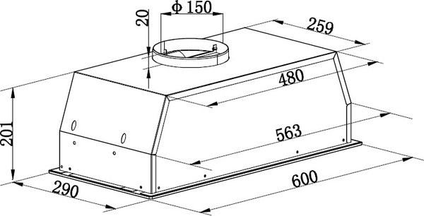 Изображение товара Вытяжка скрытая Weissgauff Dubhe 600 Black Touch