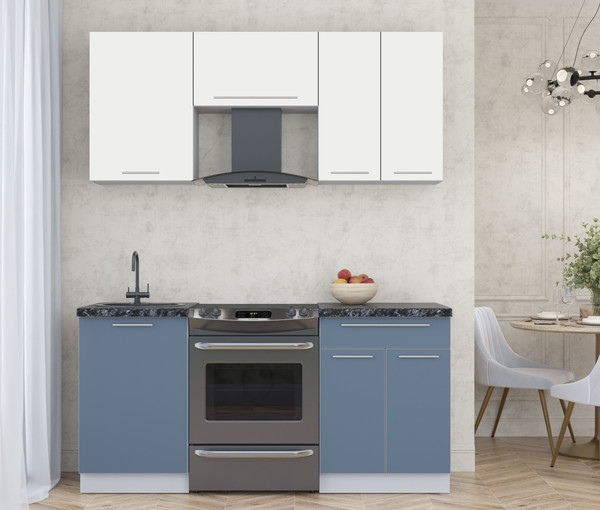 Изображение товара Кухонный гарнитур Интерлиния Мила Пластик 1.7 А (зефирный/арктический/кастилло темный)