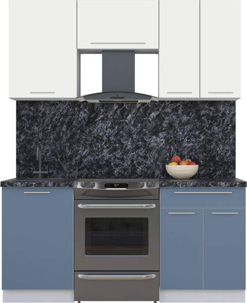 Изображение товара Кухонный гарнитур Интерлиния Мила Пластик 1.7 А (зефирный/арктический/кастилло темный)