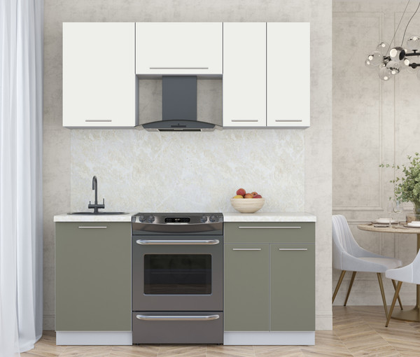 Изображение товара Кухонный гарнитур Интерлиния Мила Пластик 1.7 А (зефирный/кварцевый/опал светлый)