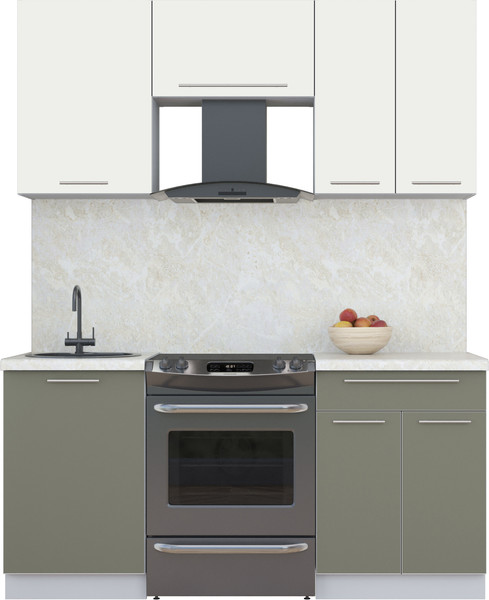 Изображение товара Кухонный гарнитур Интерлиния Мила Пластик 1.7 А (зефирный/кварцевый/опал светлый)