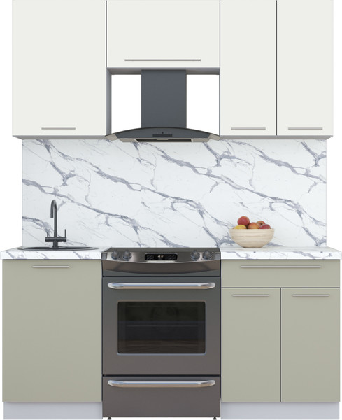 Изображение товара Кухонный гарнитур Интерлиния Мила Пластик 1.7 А (зефирный/латте/белый гранит)