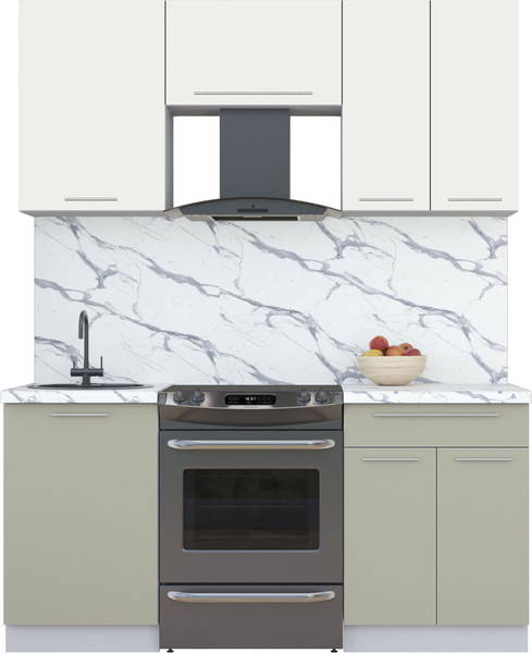 Изображение товара Кухонный гарнитур Интерлиния Мила Пластик 1.7 А (зефирный/латте/белый гранит)