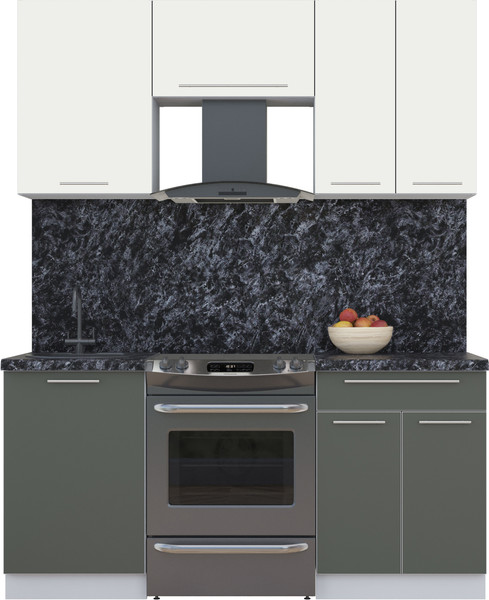 Изображение товара Кухонный гарнитур Интерлиния Мила Пластик 1.7 А (зефирный/шторм/кастилло темный)