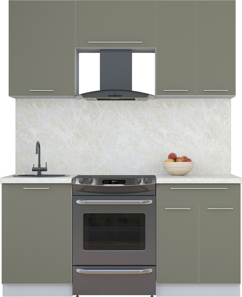 Изображение товара Кухонный гарнитур Интерлиния Мила Пластик 1.7 А (кварцевый/кварцевый/опал светлый)