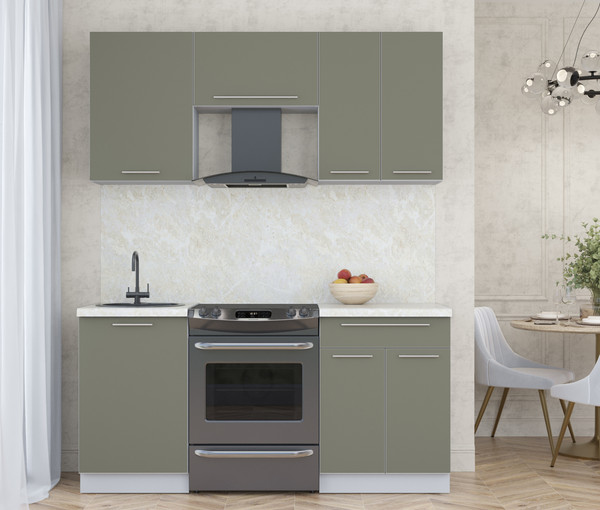 Изображение товара Кухонный гарнитур Интерлиния Мила Пластик 1.7 А (кварцевый/кварцевый/опал светлый)