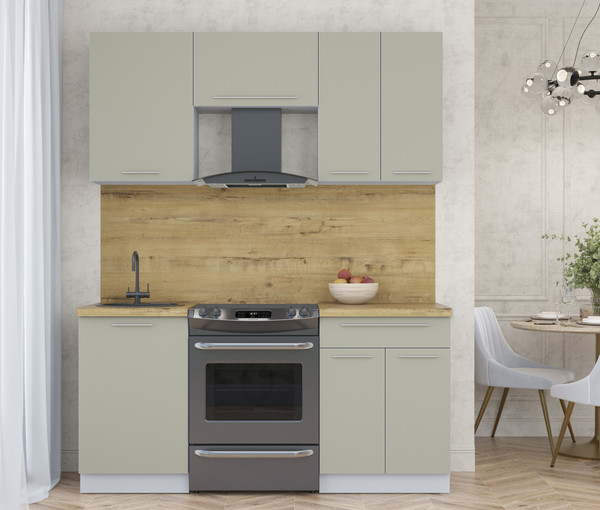 Изображение товара Кухонный гарнитур Интерлиния Мила Пластик 1.7 А (латте/латте/дуб бунратти)