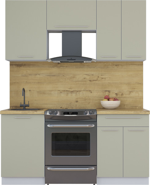 Изображение товара Кухонный гарнитур Интерлиния Мила Пластик 1.7 А (латте/латте/дуб бунратти)