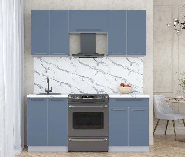 Изображение товара Кухонный гарнитур Интерлиния Мила Пластик 1.8 А (арктический/арктический/белый гранит)