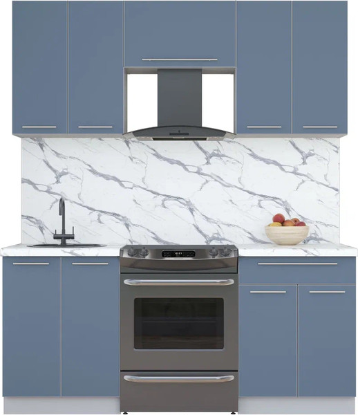 Изображение товара Кухонный гарнитур Интерлиния Мила Пластик 1.8 А (арктический/арктический/белый гранит)