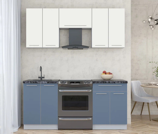 Изображение товара Кухонный гарнитур Интерлиния Мила Пластик 1.8 А (зефирный/арктический/кастилло темный)