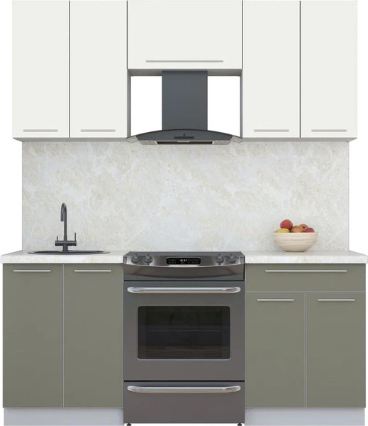 Изображение товара Кухонный гарнитур Интерлиния Мила Пластик 1.8 А (зефирный/кварцевый/опал светлый)