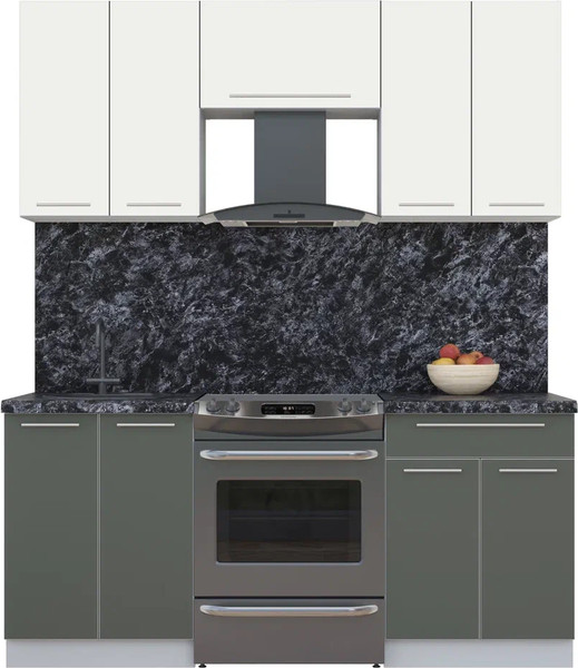 Изображение товара Кухонный гарнитур Интерлиния Мила Пластик 1.8 А (зефирный/шторм/кастилло темный)