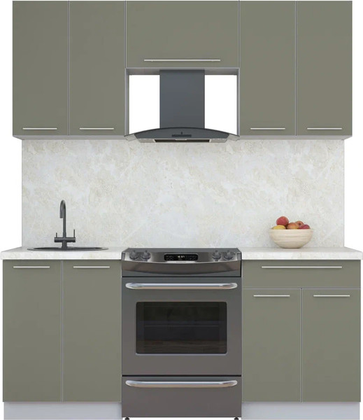 Изображение товара Кухонный гарнитур Интерлиния Мила Пластик 1.8 А (кварцевый/кварцевый/опал светлый)