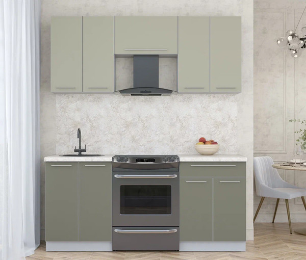 Изображение товара Кухонный гарнитур Интерлиния Мила Пластик 1.8 А (латте/кварцевый/опал светлый)