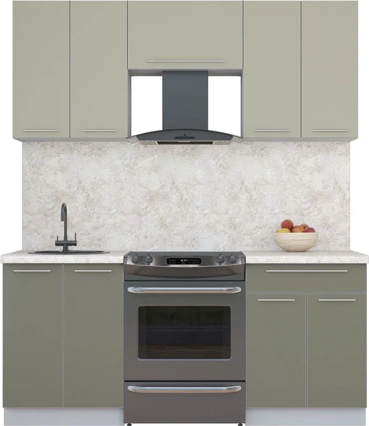 Изображение товара Кухонный гарнитур Интерлиния Мила Пластик 1.8 А (латте/кварцевый/опал светлый)