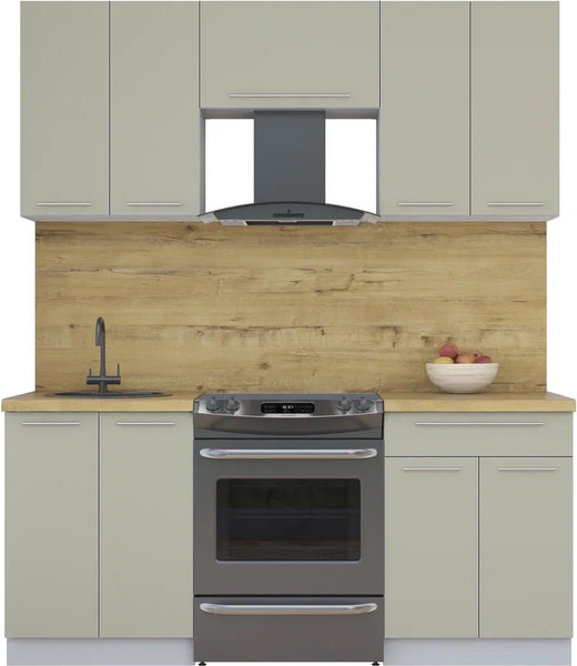 Изображение товара Кухонный гарнитур Интерлиния Мила Пластик 1.8 А (латте/латте/дуб бунратти)