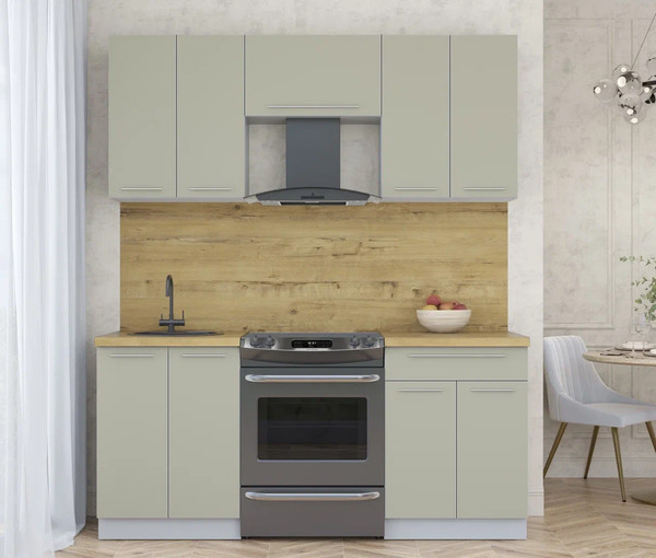 Изображение товара Кухонный гарнитур Интерлиния Мила Пластик 1.8 А (латте/латте/дуб бунратти)