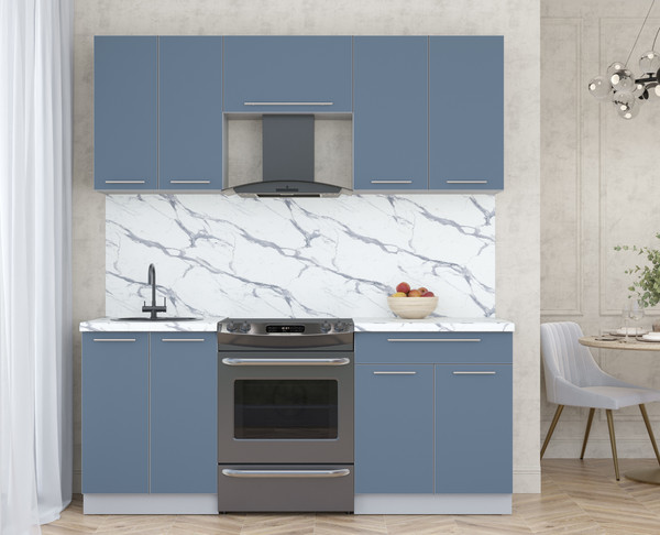 Изображение товара Кухонный гарнитур Интерлиния Мила Пластик 1.9 А (арктический/арктический/белый гранит)