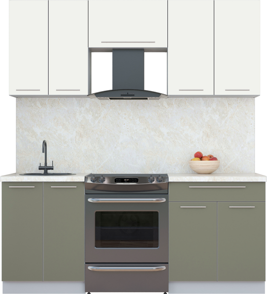 Изображение товара Кухонный гарнитур Интерлиния Мила Пластик 1.9 А (зефирный/кварцевый/опал светлый)