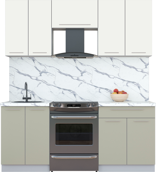 Изображение товара Кухонный гарнитур Интерлиния Мила Пластик 1.9 А (зефирный/латте/белый гранит)