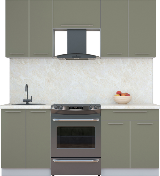 Изображение товара Кухонный гарнитур Интерлиния Мила Пластик 1.9 А (кварцевый/кварцевый/опал светлый)