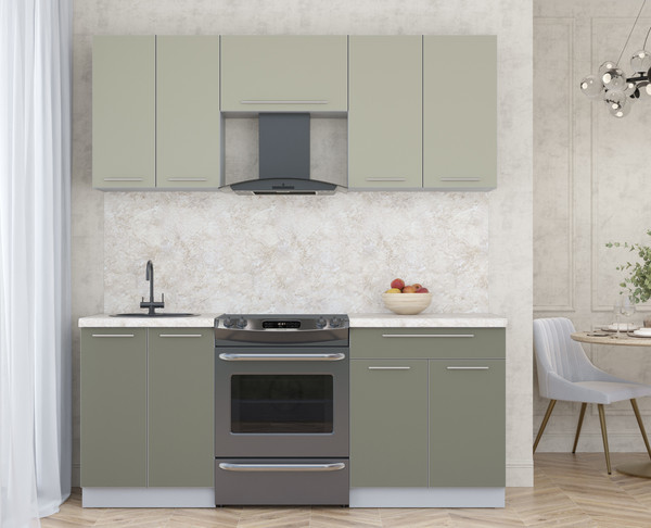 Изображение товара Кухонный гарнитур Интерлиния Мила Пластик 1.9 А (латте/кварцевый/опал светлый)