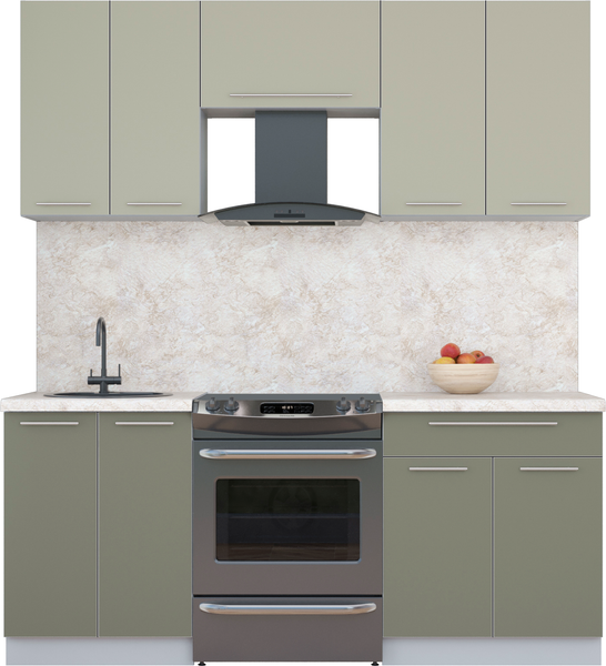 Изображение товара Кухонный гарнитур Интерлиния Мила Пластик 1.9 А (латте/кварцевый/опал светлый)