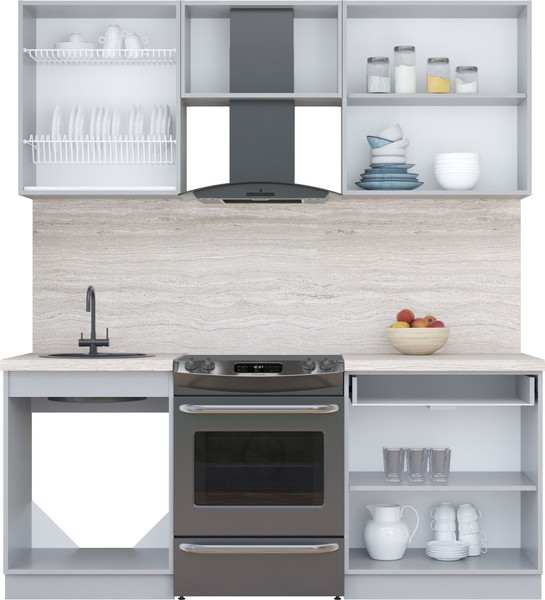 Изображение товара Кухонный гарнитур Интерлиния Мила Пластик 1.9 А (латте/кварцевый/опал светлый)