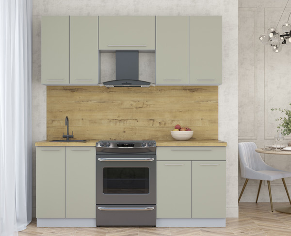 Изображение товара Кухонный гарнитур Интерлиния Мила Пластик 1.9 А (латте/латте/дуб бунратти)