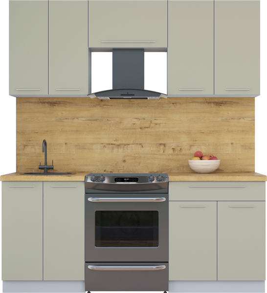 Изображение товара Кухонный гарнитур Интерлиния Мила Пластик 1.9 А (латте/латте/дуб бунратти)