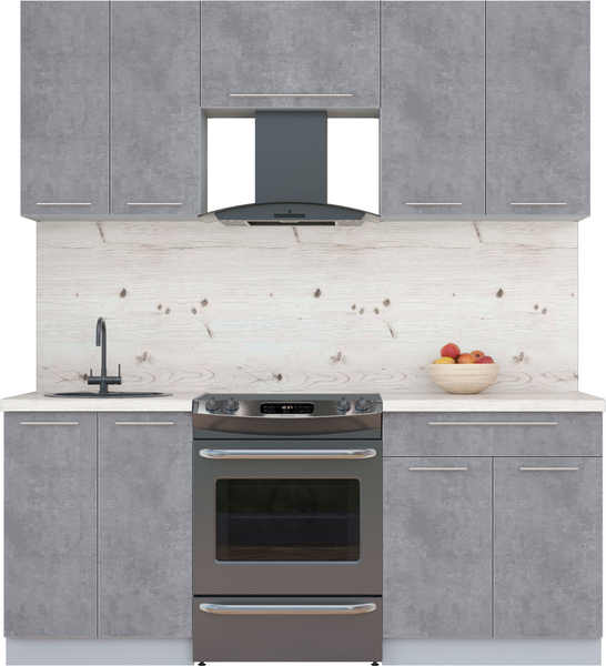 Изображение товара Кухонный гарнитур Интерлиния Мила Пластик 1.9 А (оксид темный/оксид темный/бискайская сосна)