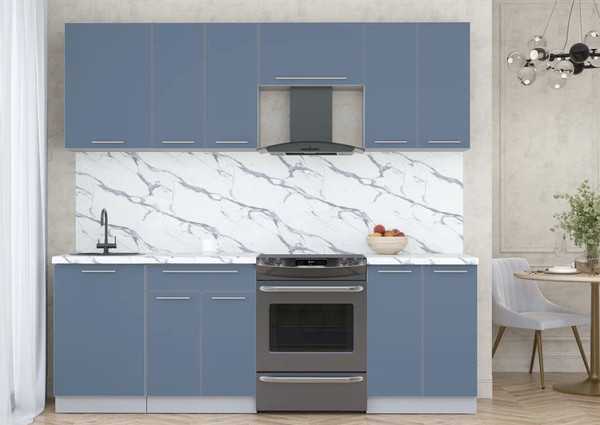 Изображение товара Кухонный гарнитур Интерлиния Мила Пластик 2.3 А (арктический/арктический/белый гранит)