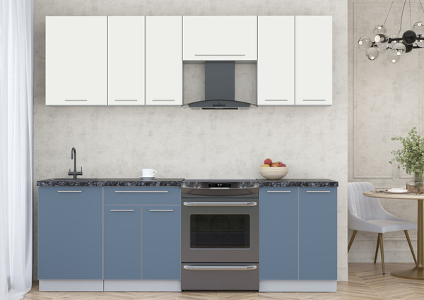 Изображение товара Кухонный гарнитур Интерлиния Мила Пластик 2.3 А (зефирный/арктический/кастилло темный)