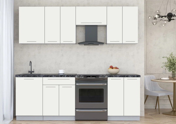 Изображение товара Кухонный гарнитур Интерлиния Мила Пластик 2.3 А (зефирный/зефирный/кастилло темный)