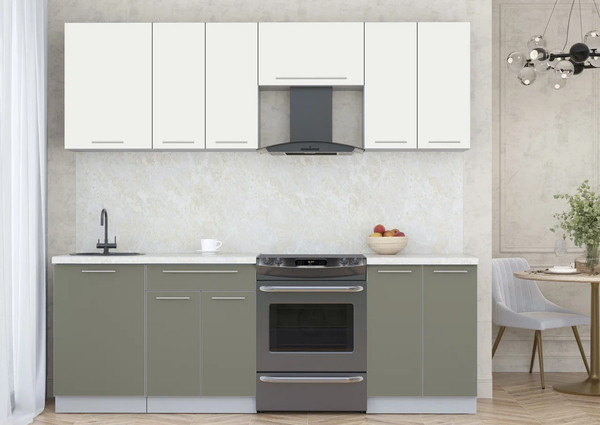 Изображение товара Кухонный гарнитур Интерлиния Мила Пластик 2.3 А (зефирный/кварцевый/опал светлый)