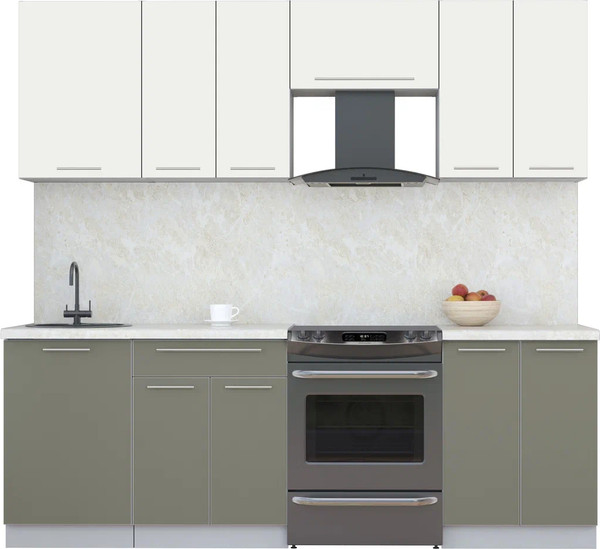 Изображение товара Кухонный гарнитур Интерлиния Мила Пластик 2.3 А (зефирный/кварцевый/опал светлый)