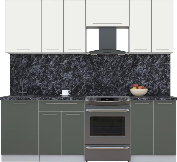 Изображение товара Кухонный гарнитур Интерлиния Мила Пластик 2.3 А (зефирный/шторм/кастилло темный)