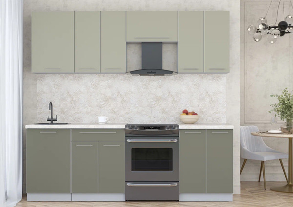 Изображение товара Кухонный гарнитур Интерлиния Мила Пластик 2.3 А (латте/кварцевый/опал светлый)