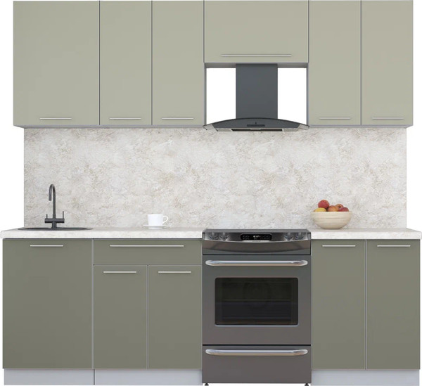 Изображение товара Кухонный гарнитур Интерлиния Мила Пластик 2.3 А (латте/кварцевый/опал светлый)