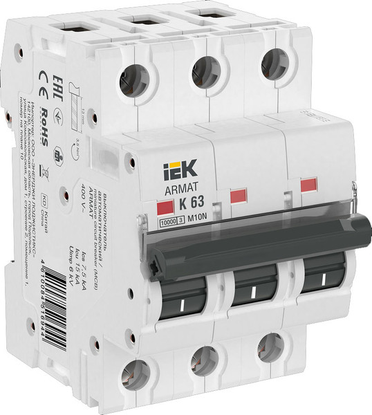 Изображение товара Выключатель автоматический IEK AR-M10N-3-K063